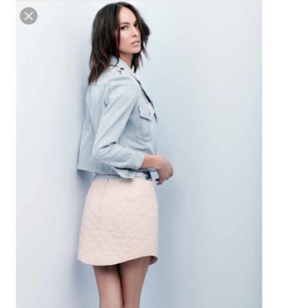 Chic Love Leather blush lambs leather mini skirt